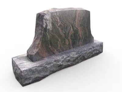 Gravestone Low-poly 3D model 9