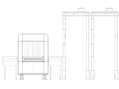 Security Checkpoint 3D Model Low-poly 3D model