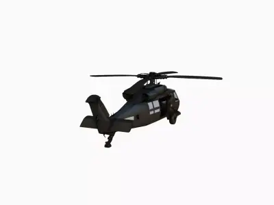 Utility Helicopter 3D Model Sikorsky Style Realistic Rotorcraft Free 3D model