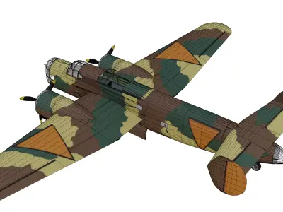 Fokker TV Bomber Low-poly 3D model
