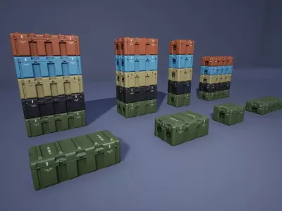 Military Case Pack Low-poly 3D model