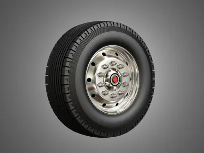Fire Truck Tires and Rims 3D model