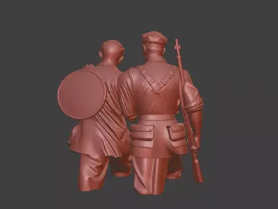 Military sculpture warrior military battle war hero soldier 3D print model 13