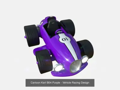 10 Cartoon Karts Purple Collection - Vehicle Racing Design 3D Model Pack purchase
