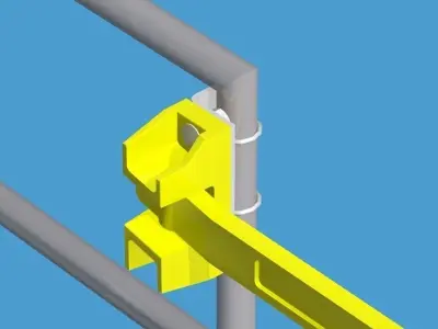 Single bar safety gate Free 3D model