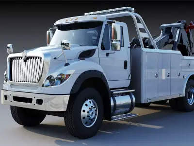  International WorkStar 7600 Wrecker Low-poly 3D model