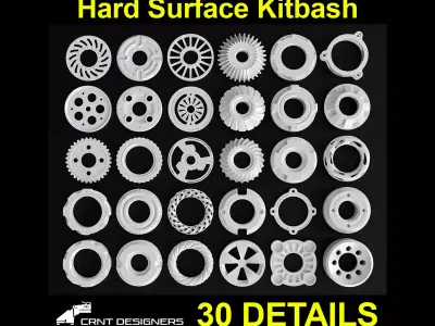 Hard Surface Kitbash Mechanical Gear 3D model
