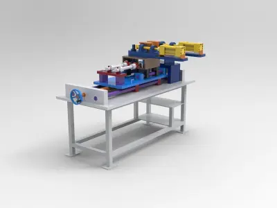 90 degree tube bending Machine Low-poly 3D model