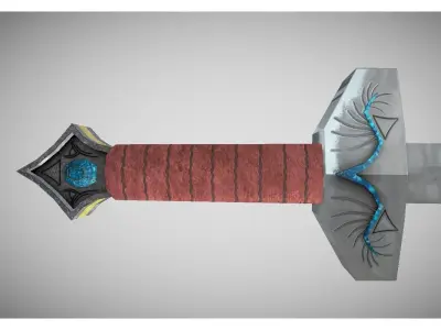 fantasy sword Free low-poly 3D model buy
