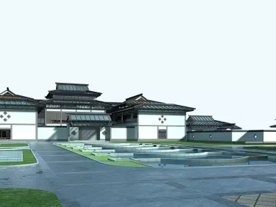 Chinese Style Architecture 3D model 52