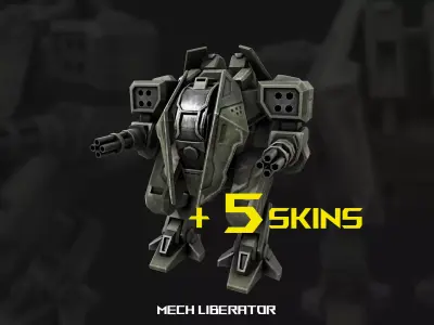 Mech liberator Low-poly 3D model