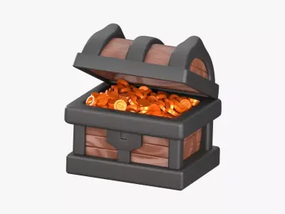 Treasure Chest 3D Illustration 3D model buy
