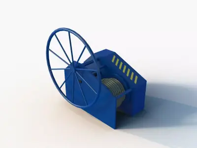 Towing Winch for Commercial Ships 3D model