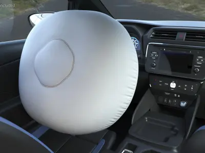 Deployed Steering Wheel Airbag Cushion 3D model