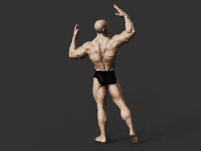 Bodybuilder 3D print model 2
