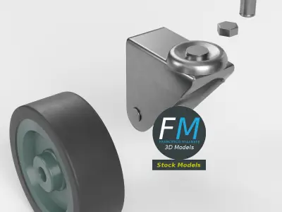 Threaded Stem Caster Wheel 3D model