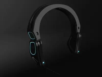 Science Fiction Head Phone Heard Surface 3D Model scifi 3D model