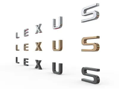 lexus nameplate logo 3D model