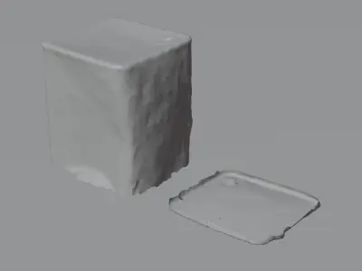 Low-Poly Scanned Grunge Metal Box with a lid  3D model