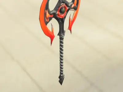 Demonic Battle Axe Low-poly 3D model