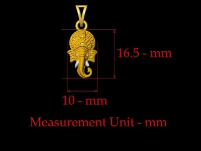 Small Ganpati Pendant - 0042 3D print model