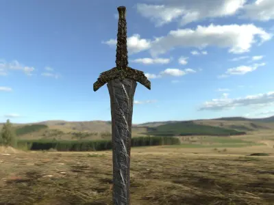 Legendary Greek sword Low-poly 3D model