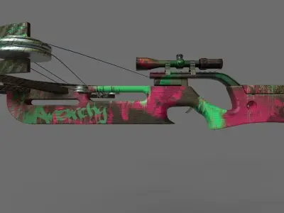 Anarchy style crossbow game ready low poly baked Low-poly 3D model
