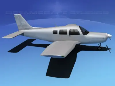 Piper Warrior II Bare Metal 3D model