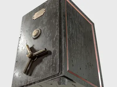 Locker safe box with handle Low-poly 3D model