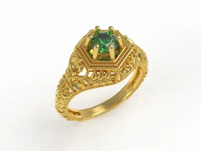 Retro Filigree Style Antique Ring 3D print model