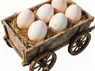 Realistic Easter Egg Delivery Cart 3D Model Low-poly 3D model