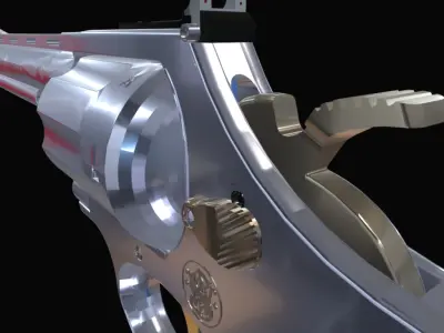 Revolver  Low-poly 3D model purchase