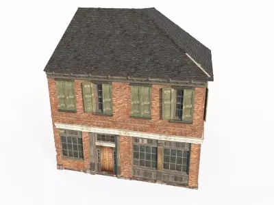 17th century brick houses in urban areas 3D model