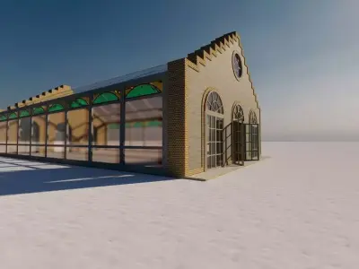 Glass building-Commercial building-building classic 3D model order
