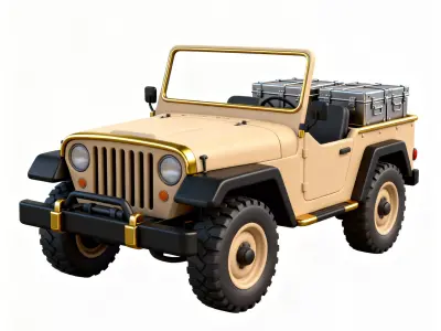Desert-Vanguard Reconnaissance Jeep 3D Model Low-poly 3D model