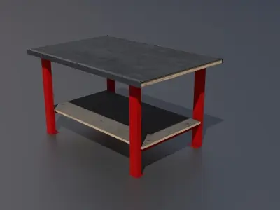 Workshop worktable small PBR  3D model