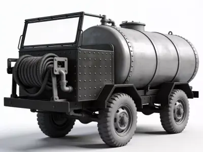 WWII Water Van 3D Model Low-poly 3D model