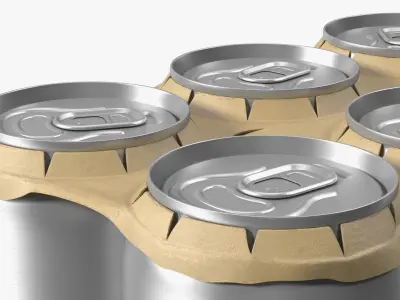 Paperboard Packaging with Aluminium Cans Collection 3D model