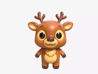Cartoon Deer Low-poly 3D model
