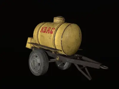 Soviet Kvass trailer barrel  Low-poly 3D model