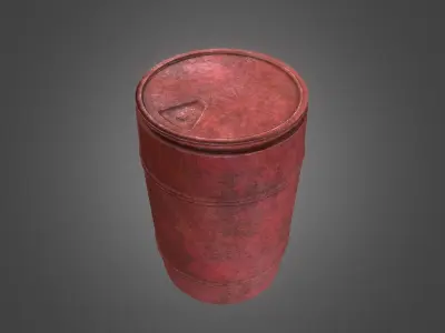 4K  Barrel Assortment Low-poly 3D model