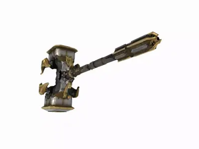 Magical weapon Golden Hammer 3D model