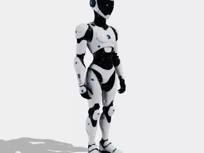 Humanoid Robot Character 8 Low-poly 3D model
