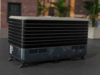 Air Conditioner Unit and Refrigeration Machine Game Ready Low-poly 3D model get