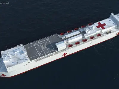 USNS Mercy T AH 19 Hospital Ship 3D model