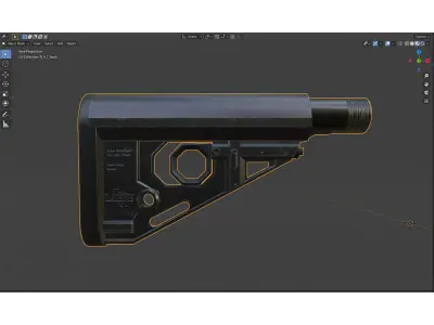LaRue Tactical RAT Stock PBR Low poly 3D Model Low-poly 3D model