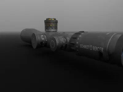 schmidt bender pmii 5-25x56 Sniper Scope Low-poly 3D model