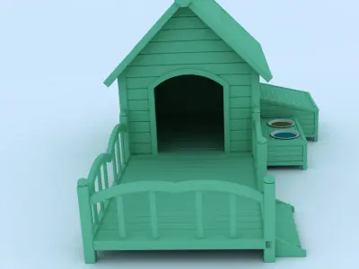 Doghouse wooden playhouse 3D model