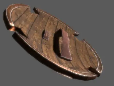 fantastic shield Low-poly 3D model