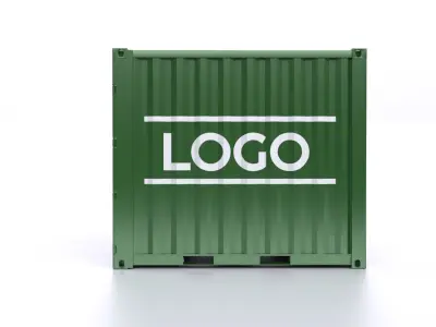 Standart 10ft Container Rigged 3D model